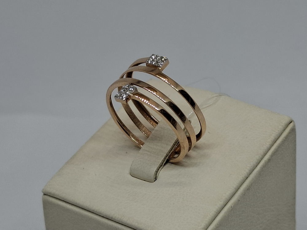 КОЛЬЦО С КАМНЯМИ (Au 585)