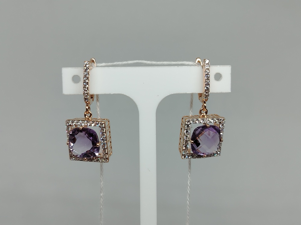 СКМИ585 СЕРЬГИ С КАМНЯМИ (Au 585)