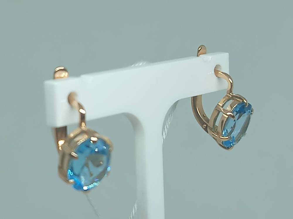 СКМ585 СЕРЬГИ С КАМНЕМ (Au 585)