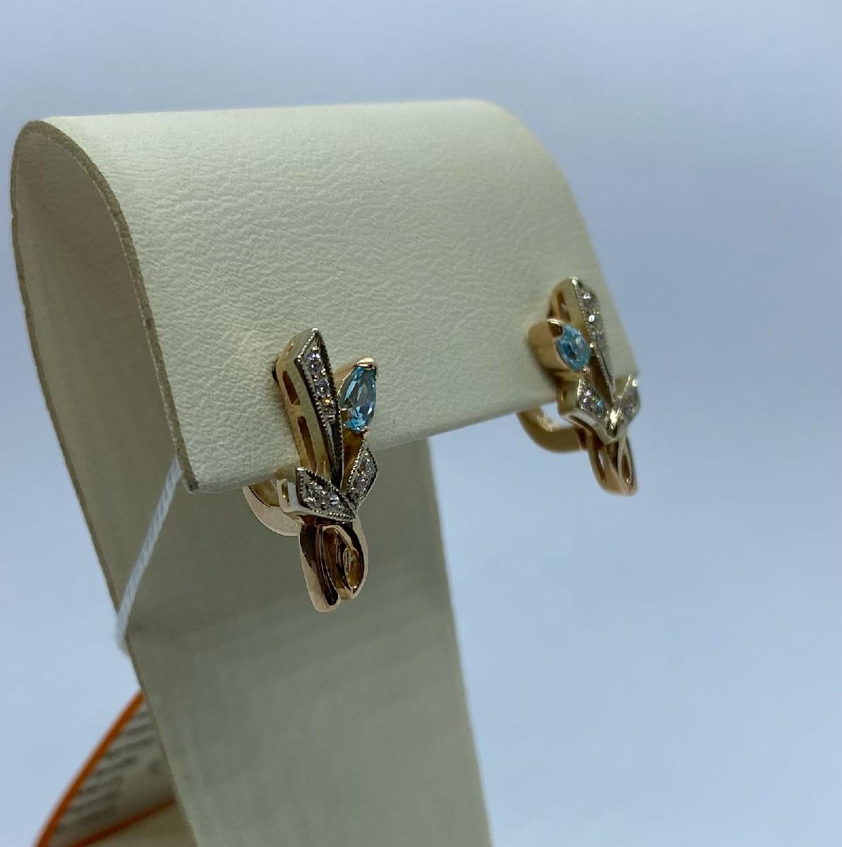 СКМИ585 СЕРЬГИ С КАМНЯМИ (Au 585)