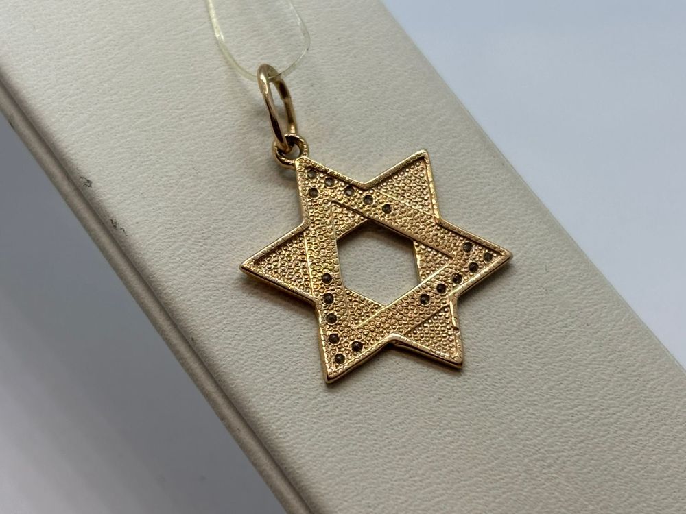 ПОДВЕСКА ЗВЕЗДА ДАВИДА С КАМНЯМИ (Au 585)