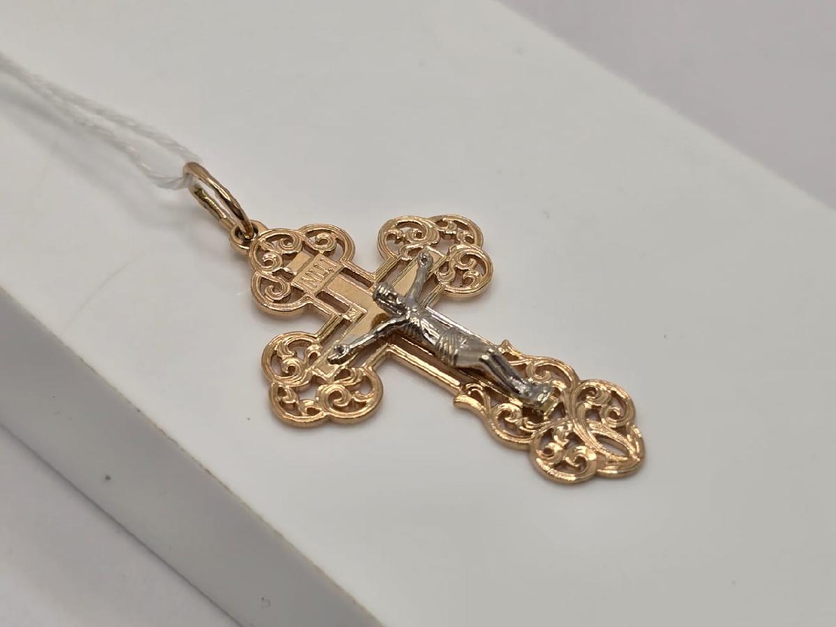 ПОДКБК585 ПОДВЕСКА КРЕСТ БЕЗ КАМНЯ (Au 585)