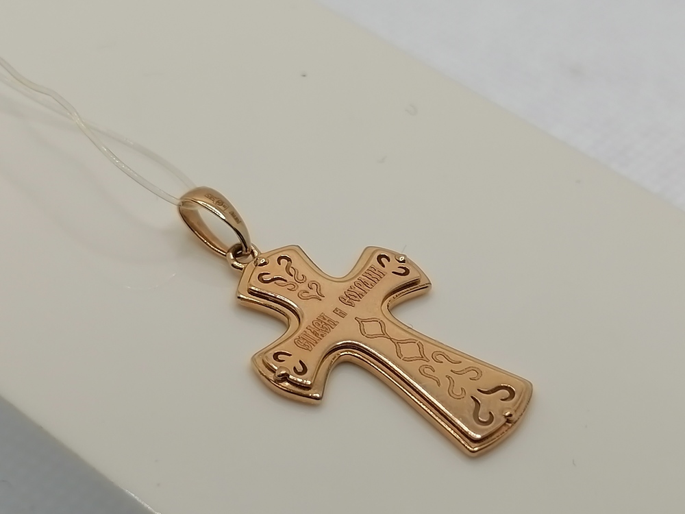 ПОДВЕСКА КРЕСТ без камня (Au 585)