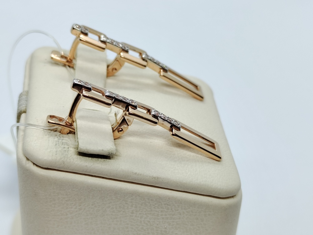 С4876 СЕРЬГИ С КАМНЯМИ (Au 585)