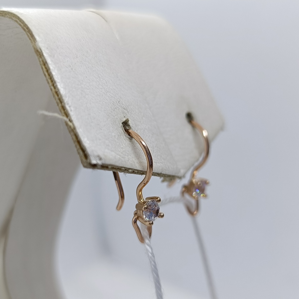 СКМ375 СЕРЬГИ С КАМНЕМ (Au 375)