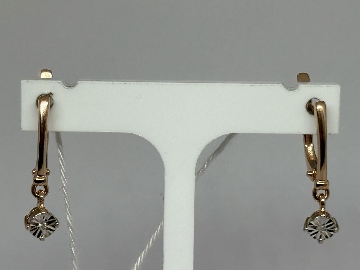 СКМ585 СЕРЬГИ С КАМНЕМ (Au 585)