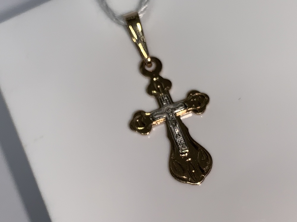 ПОДВЕСКА КРЕСТ БЕЗ КАМНЯ (Au 585)