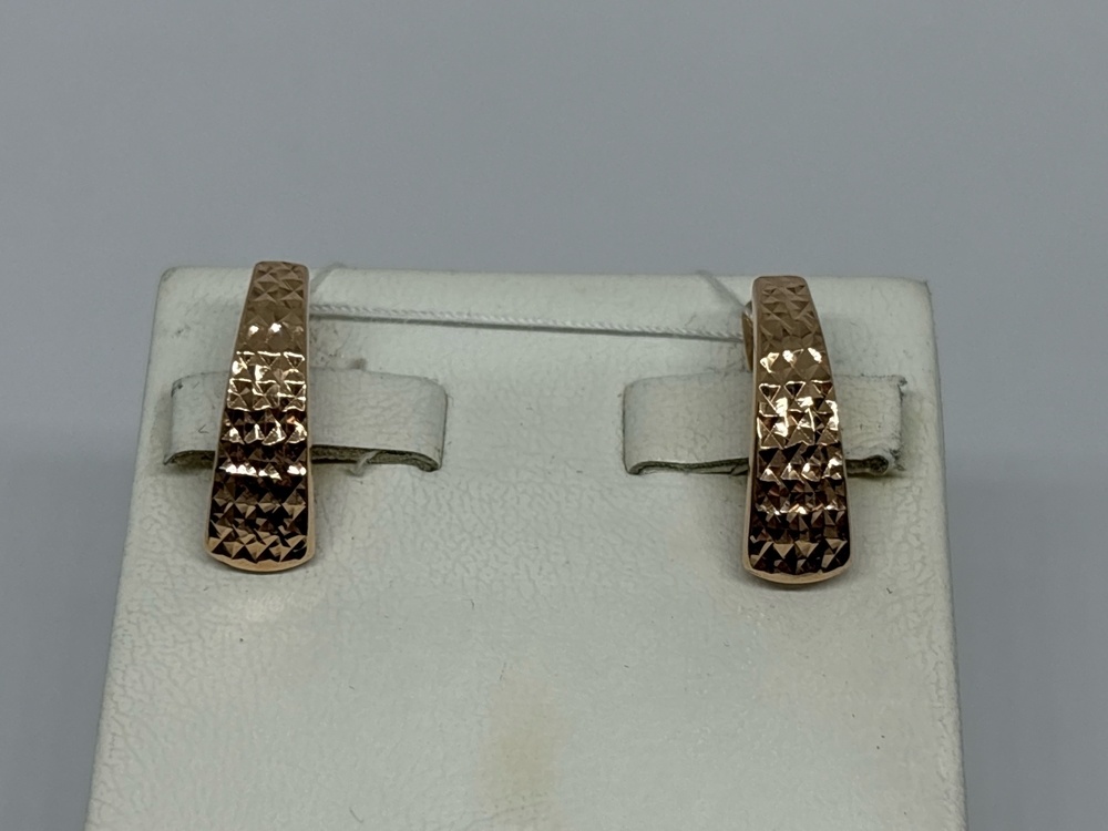 САЛМ585 СЕРЬГИ С АЛМАЗНОЙ ГРАНЬЮ (Au 585)