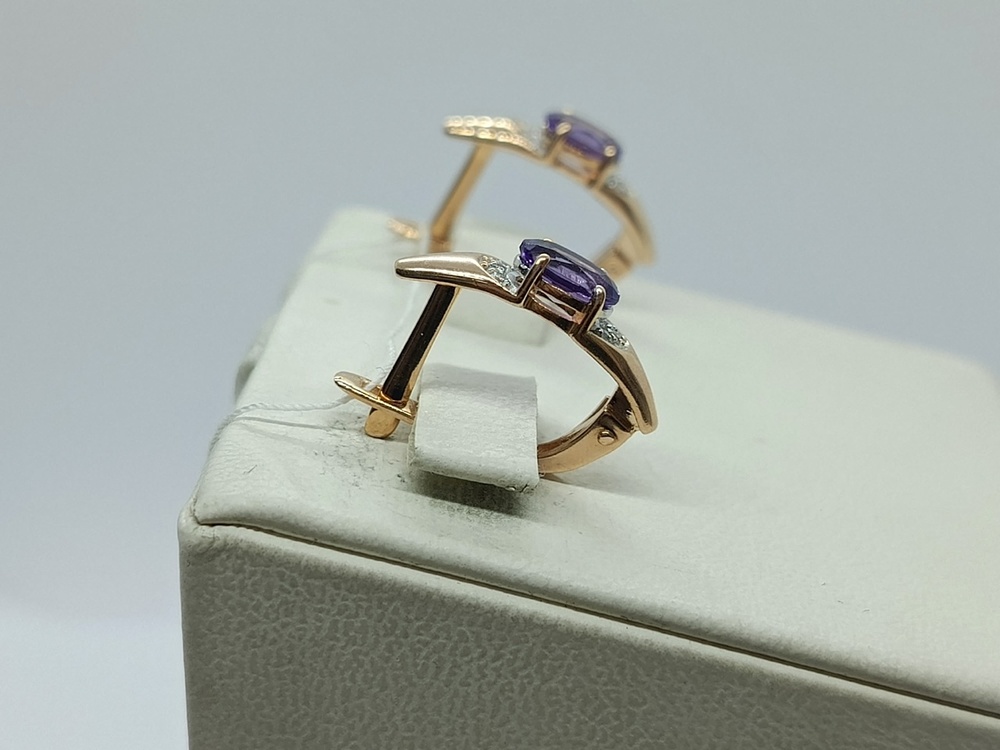 СКМИ585 СЕРЬГИ С КАМНЯМИ (Au 585)