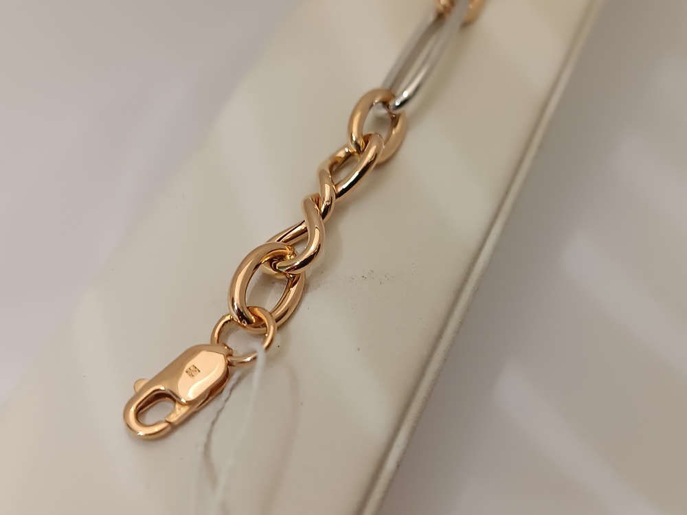 Т-26264 БРАСЛЕТ ПУСТОТЕЛЫЙ Фантазия (Au 585)