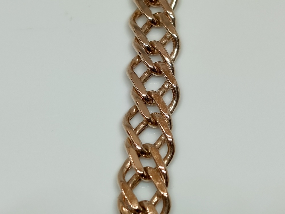 БРАСЛЕТ ПУСТОТЕЛЫЙ Ромб двойной Au 585