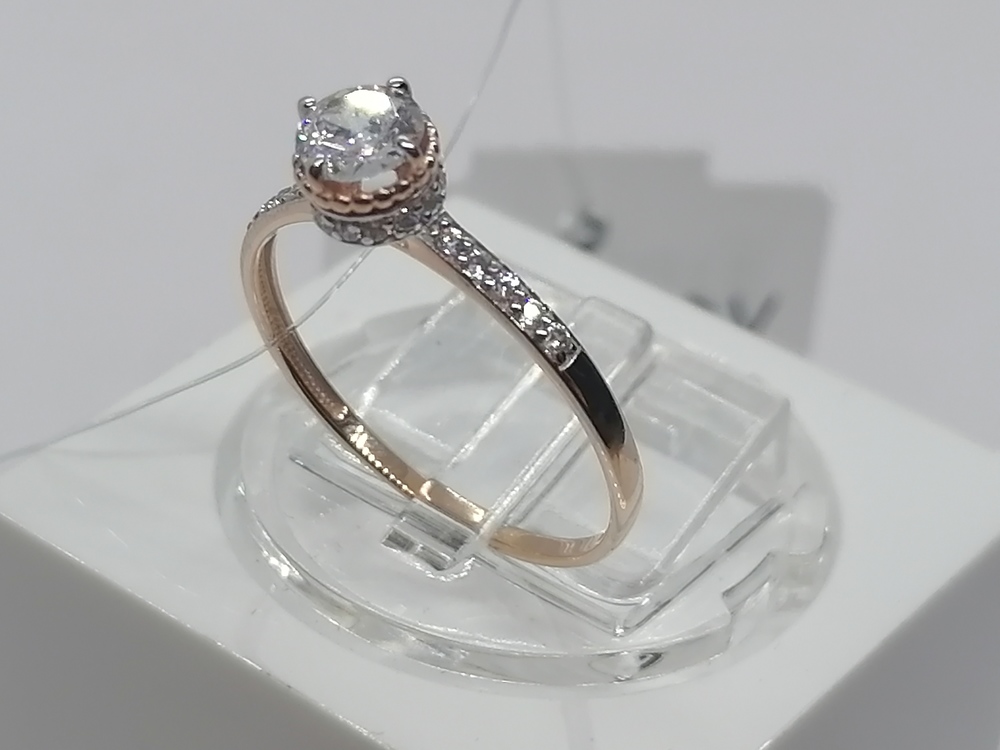 КОЛЬЦО С КАМНЯМИ (Au 585)