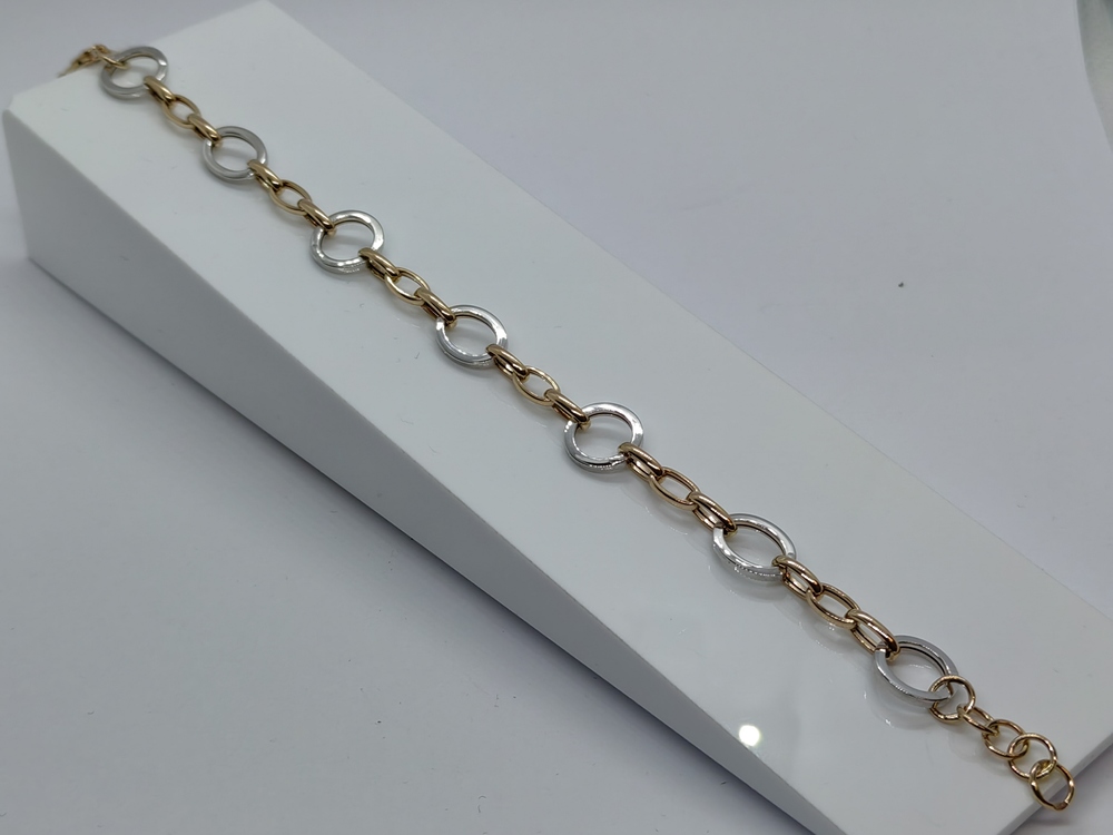 Т-26247 БРАСЛЕТ ФАНТАЗИЯ без камня (Au 585)