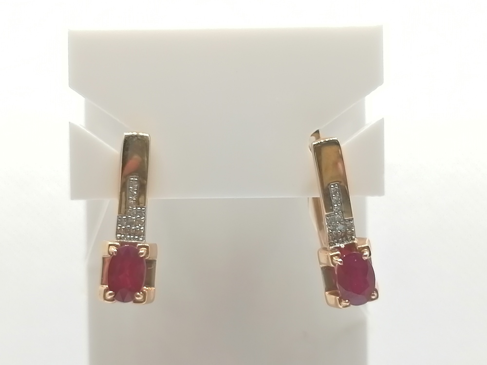СЕРЬГИ Бриллиант, рубин (Au 585)