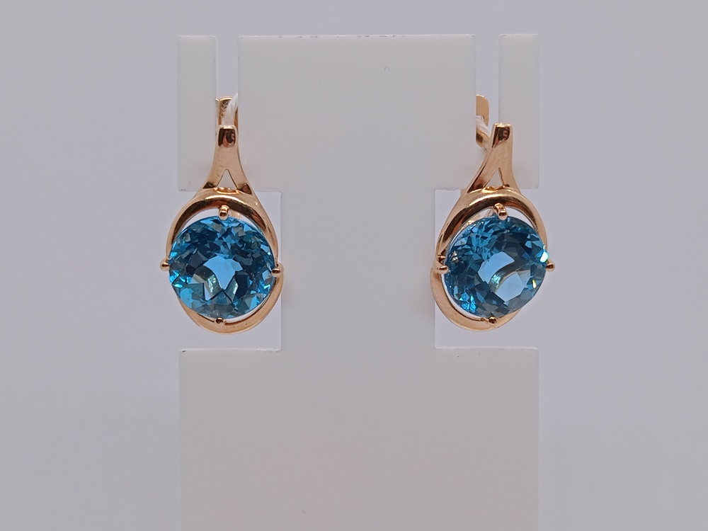 СКМ585 СЕРЬГИ С КАМНЕМ (Au 585)