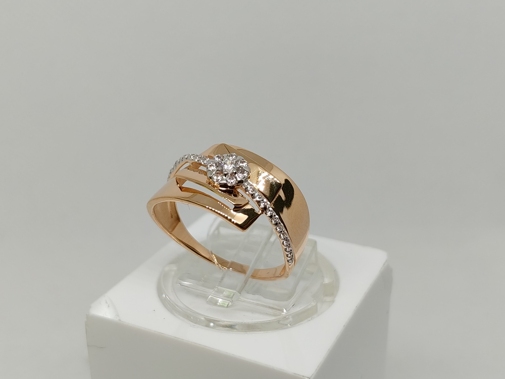 КОЛЬЦО С КАМНЯМИ (Au 585)