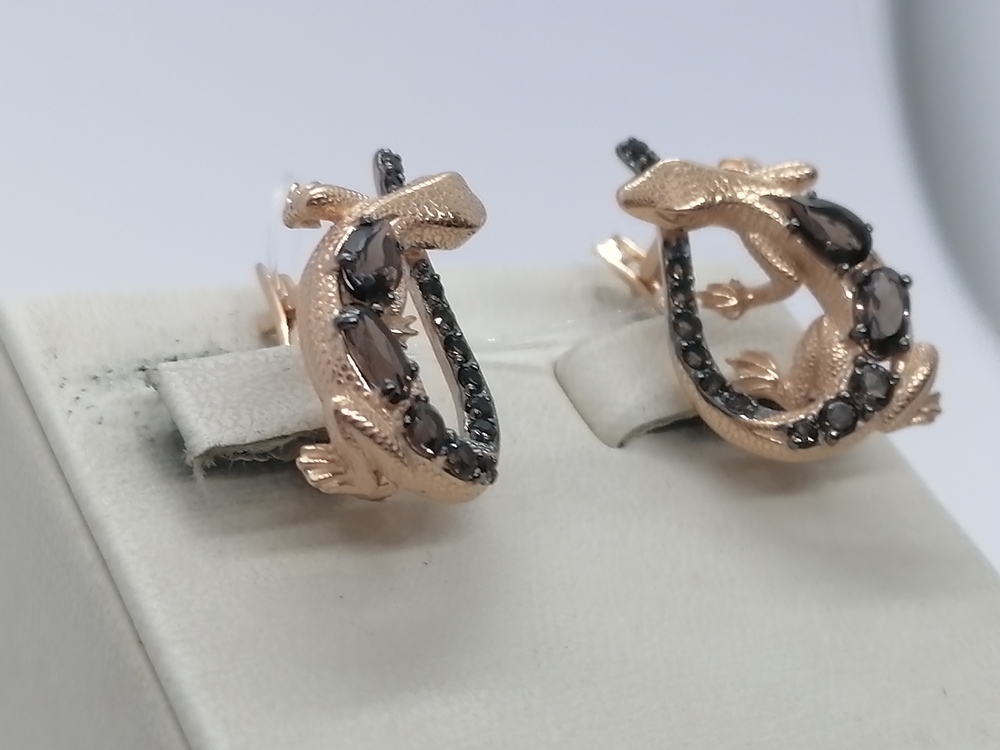 СЕРЬГИ КВАРЦ (Au 585)
