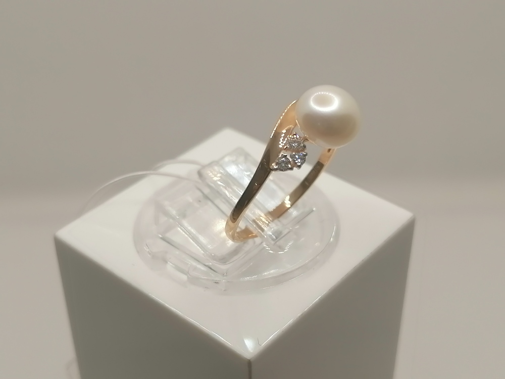 КОЛЬЦО ЖЕМЧУГ с камнями (Au 585)