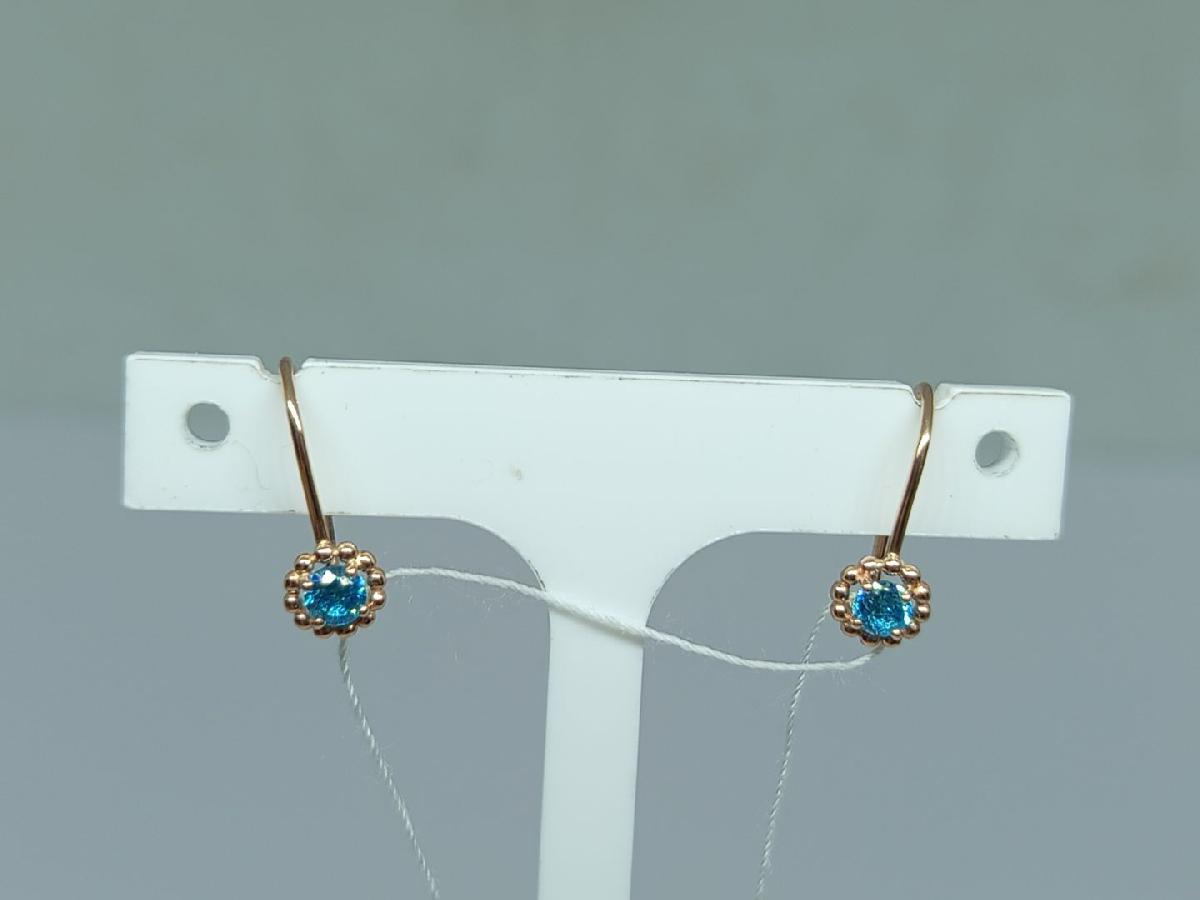 СКМ585 СЕРЬГИ С КАМНЕМ (Au 585)