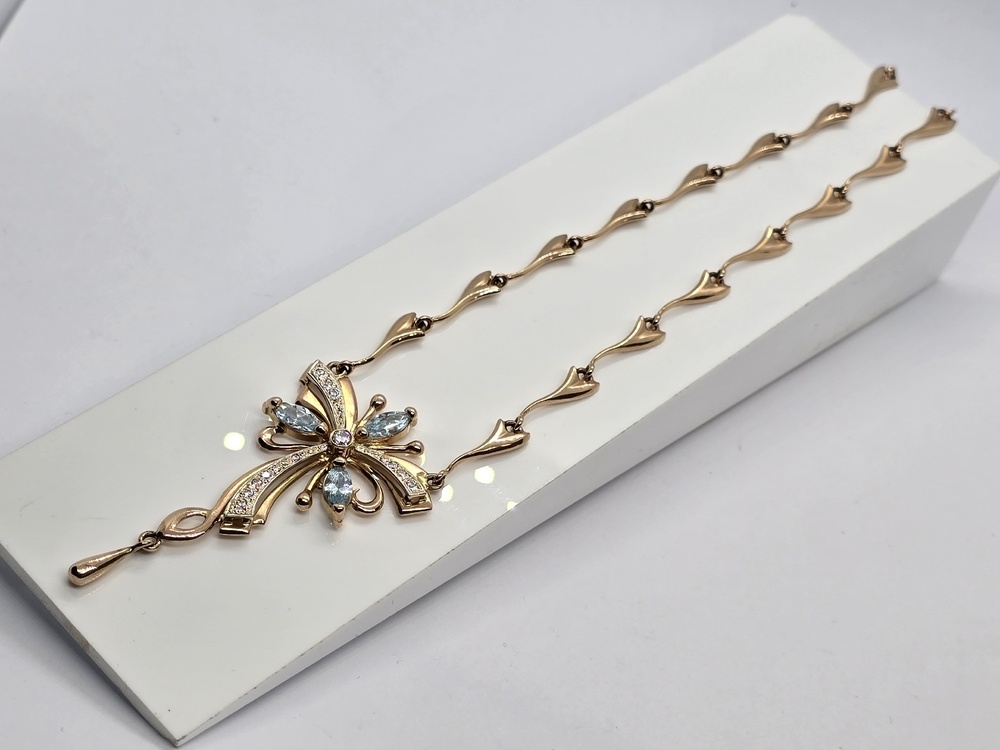 КОЛЬЕ С КАМНЯМИ Au 585