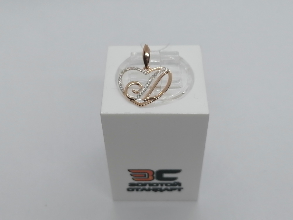 ПОДВЕСКА БУКВА Л с камнями (Au 585)