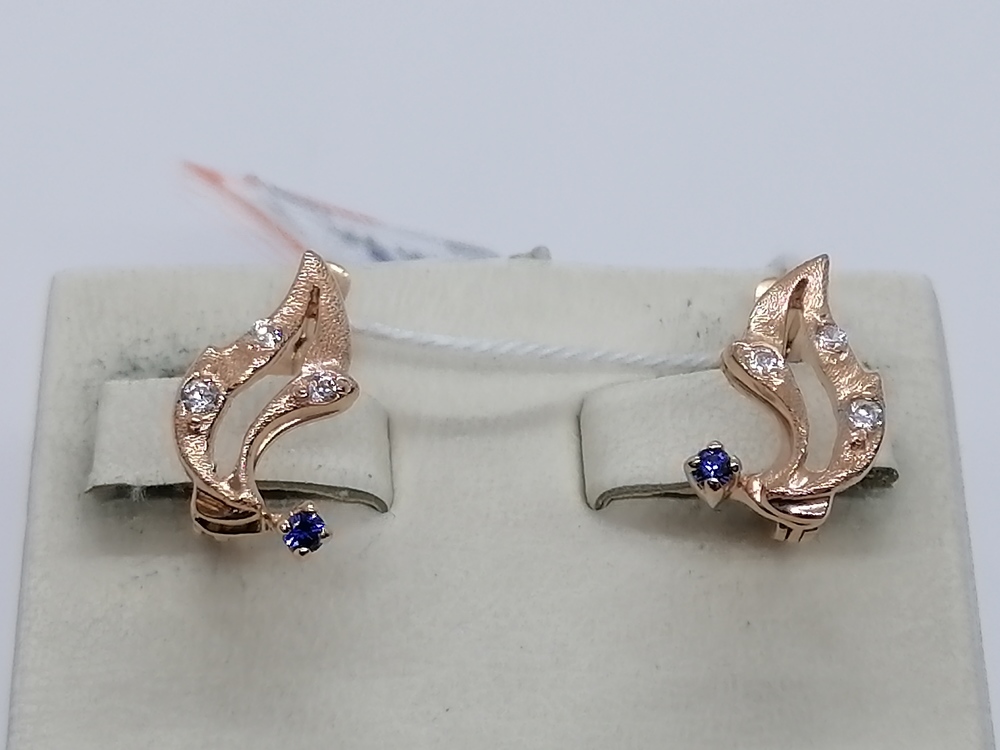 СКМИ585 СЕРЬГИ С КАМНЯМИ (Au 585)