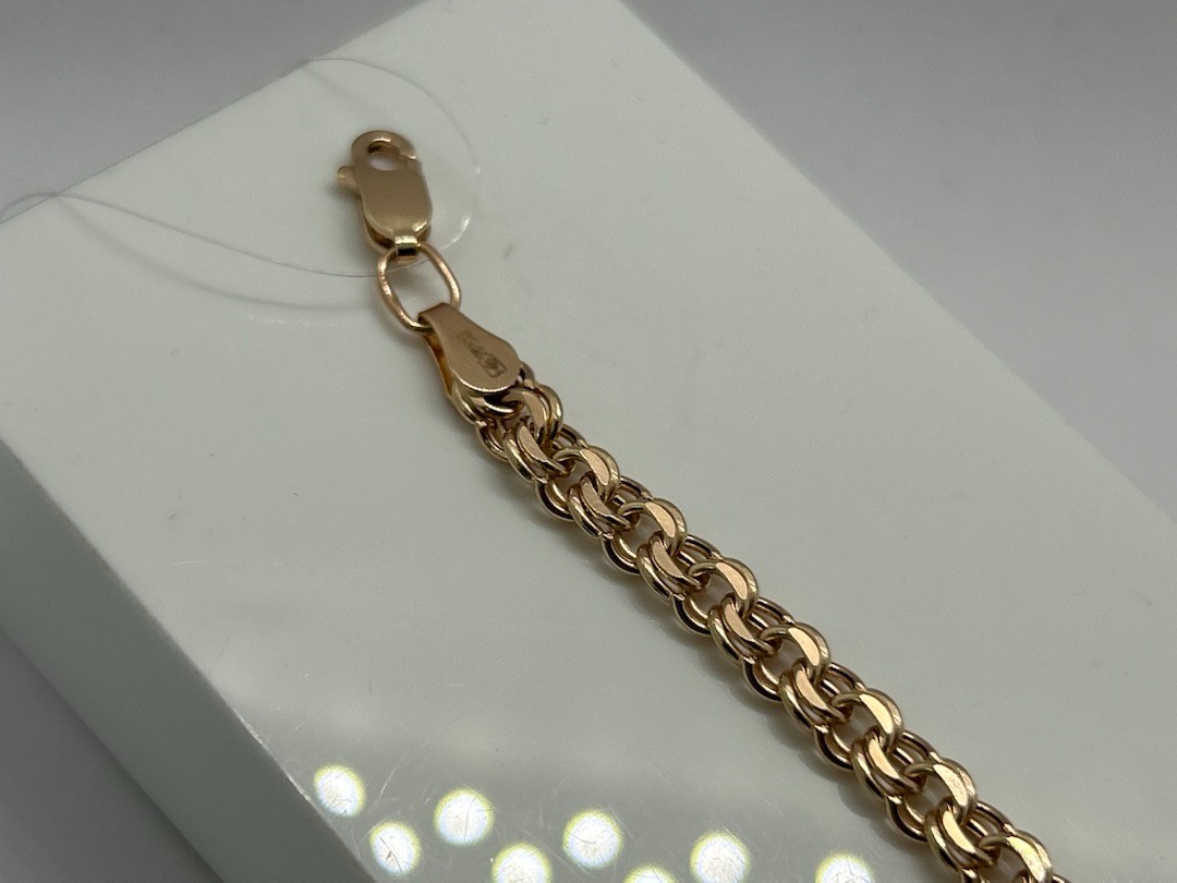 БРАСЛЕТ ПУСТОТЕЛЫЙ Бисмарк (Au 585)