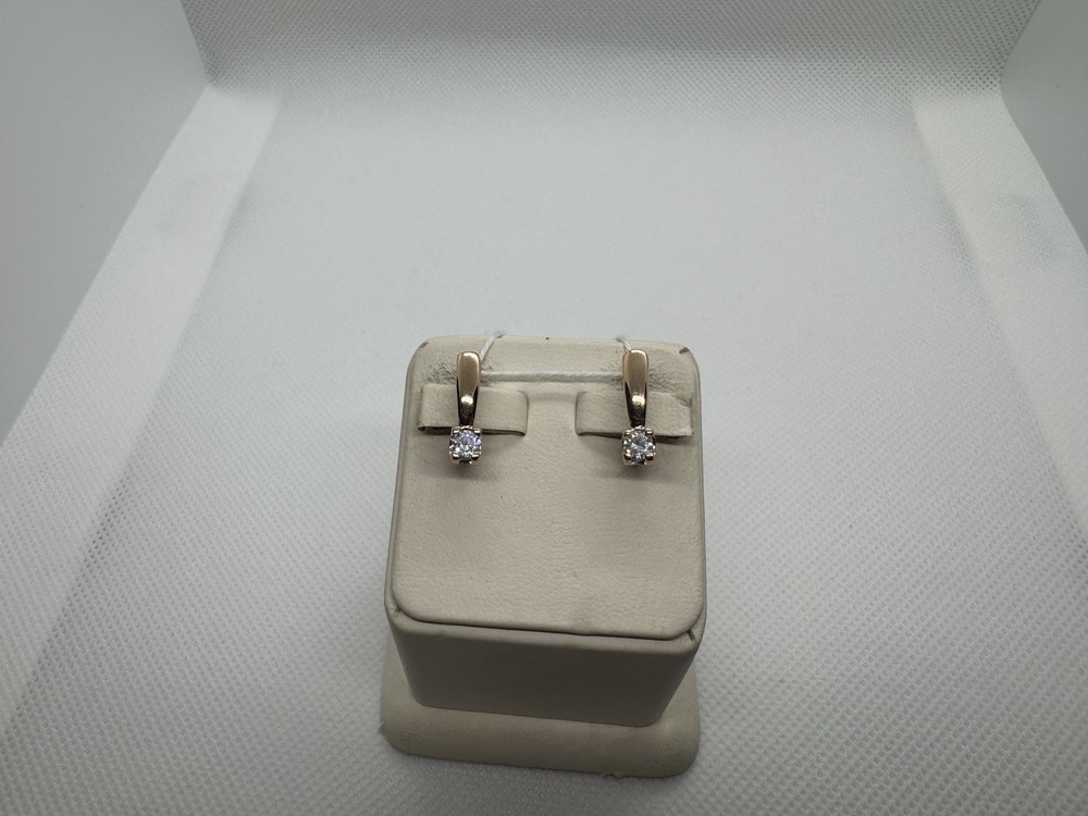 СКМ585 СЕРЬГИ С КАМНЕМ (Au 585)