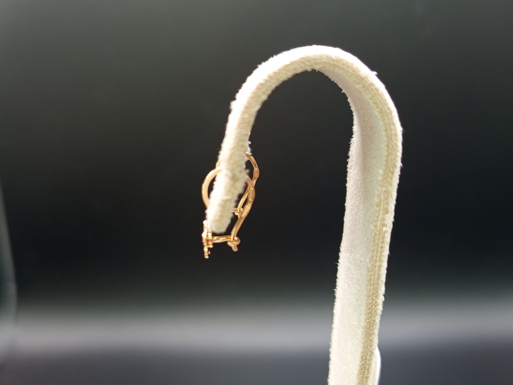 СЕРЬГИ ПЕТЕЛЬКА с камнем (Au 585)