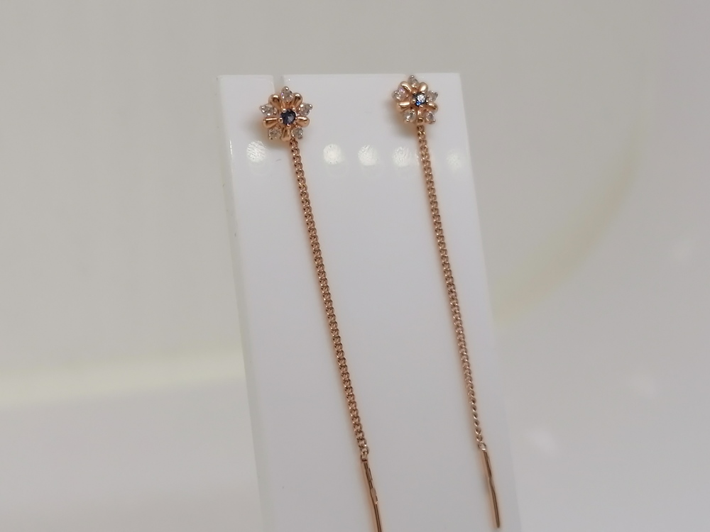 СЕРЬГИ ПРОДЕВКИ с камнями (Au 585)