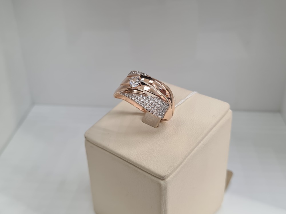 КОЛЬЦО С КАМНЯМИ (Au 585)