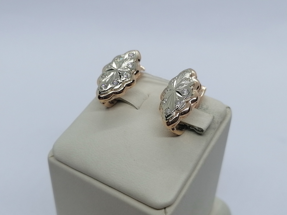 СКМИ585 СЕРЬГИ С КАМНЯМИ (Au 585)