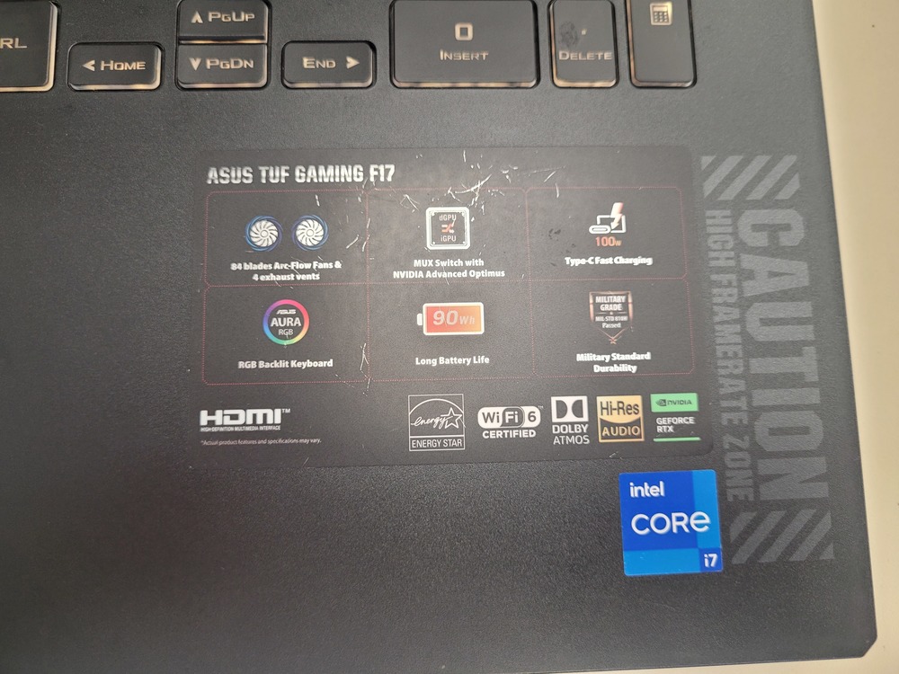 Ноутбук ASUS; Core I7-12700H, GeForce RTX 4050, 16 Гб, 512 GB, Нет