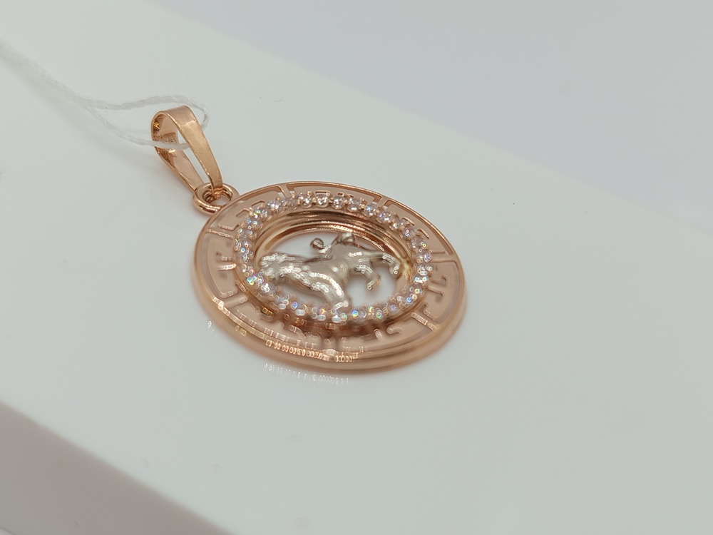 КрСВП/лев/Ф ПОДВЕСКА ЗНАК ЗОДИАКА ЛЕВ (Au 585)