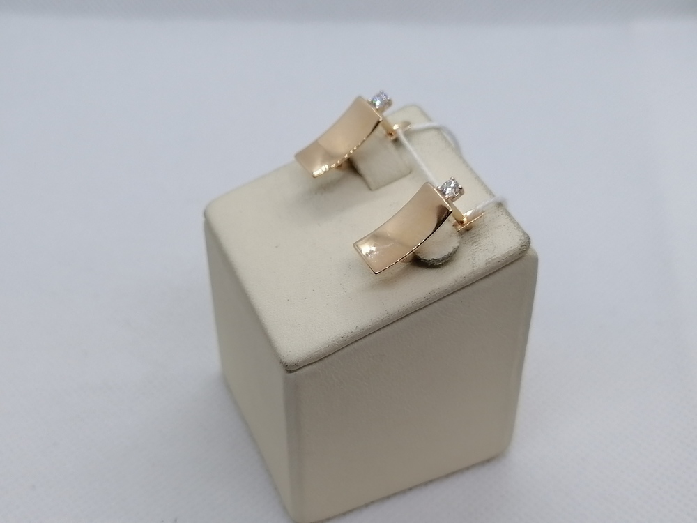 СКМ585 СЕРЬГИ С КАМНЕМ (Au 585)