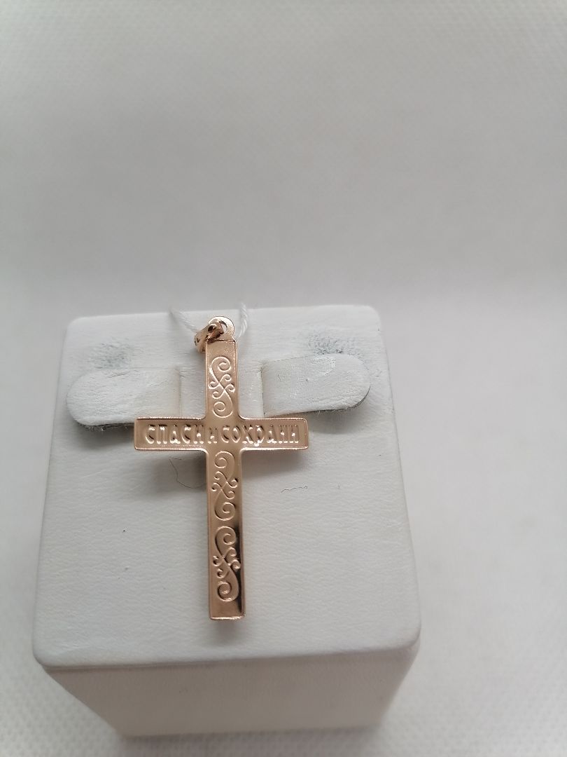 ПОДВЕСКА КРЕСТ БЕЗ КАМНЯ (Au 585)