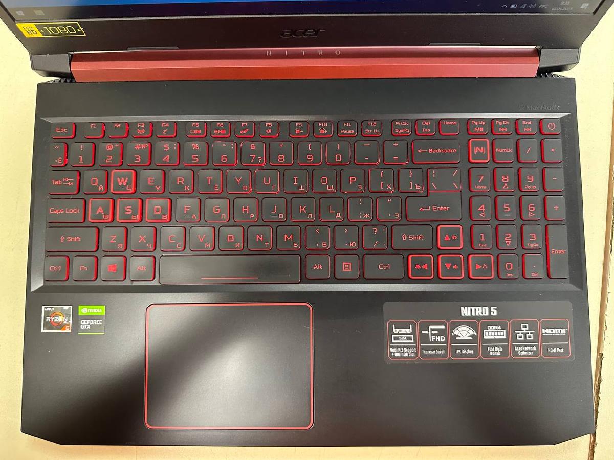 Ноутбук Acer acer nitro 5 an515-43-r45p; Ryzen 5 3550H, GeForce GTX 1650, 16 Гб, 256 Гб, 1 Tb