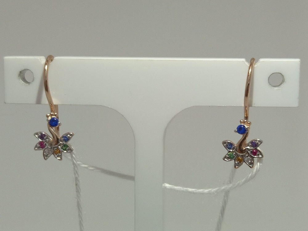 СКМИ585 СЕРЬГИ С КАМНЯМИ (Au 585)