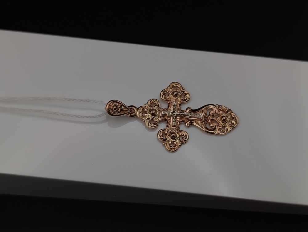 ПОДКБК585 ПОДВЕСКА КРЕСТ БЕЗ КАМНЯ (Au 585)