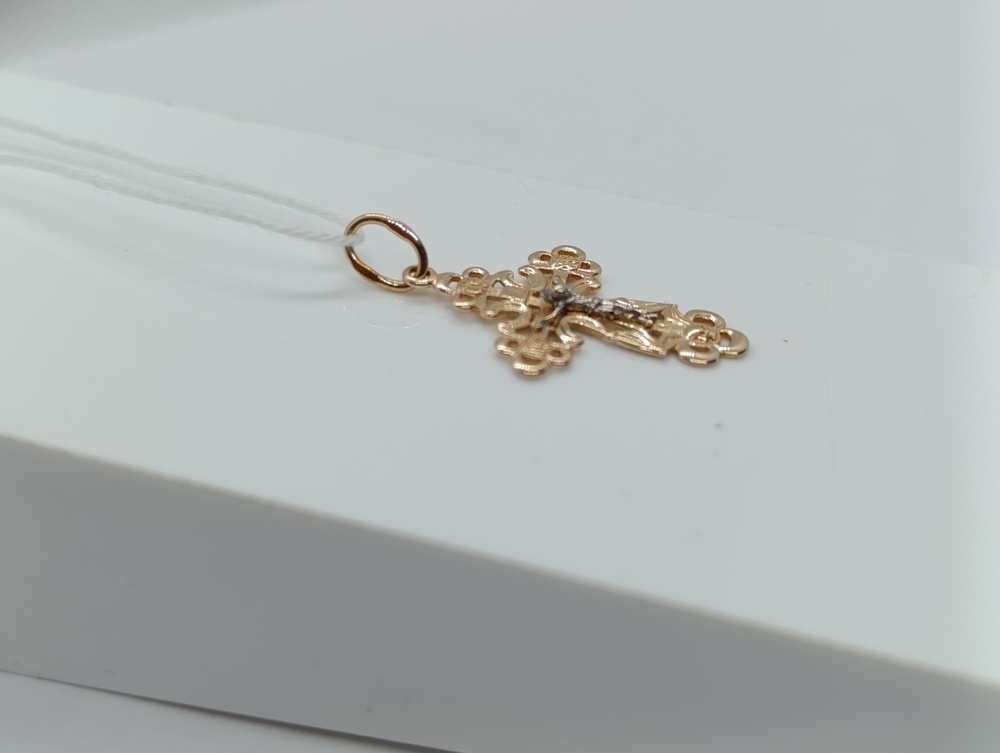 ПОДВЕСКА КРЕСТ БЕЗ КАМНЯ (Au 585)