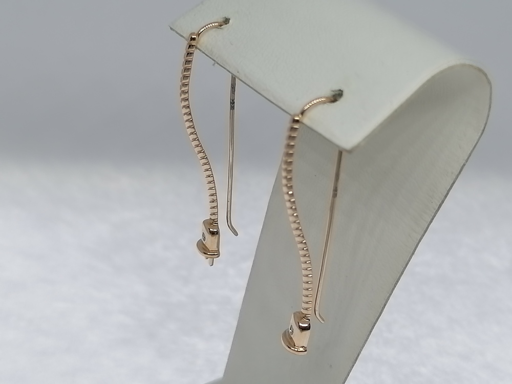 с4436 СЕРЬГИ С КАМНЕМ (Au 585)