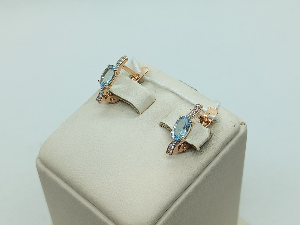 СКМИ585 СЕРЬГИ С КАМНЯМИ (Au 585)