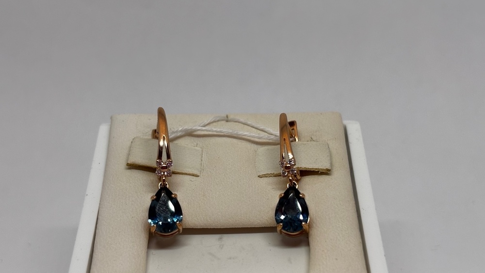 СКМИ585 СЕРЬГИ С КАМНЯМИ (Au 585)