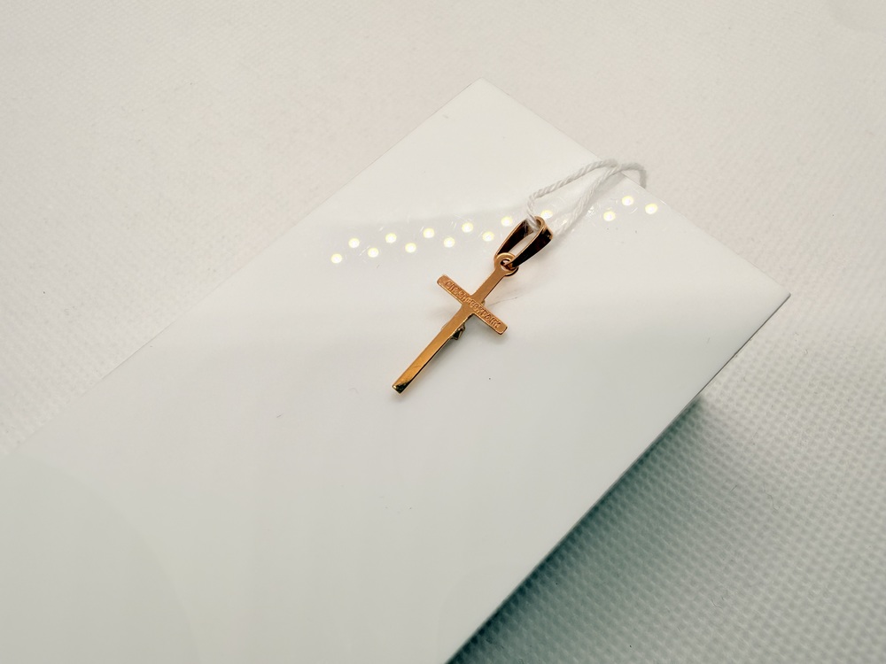 ПОДВЕСКА КРЕСТ БЕЗ КАМНЯ (Au 585)