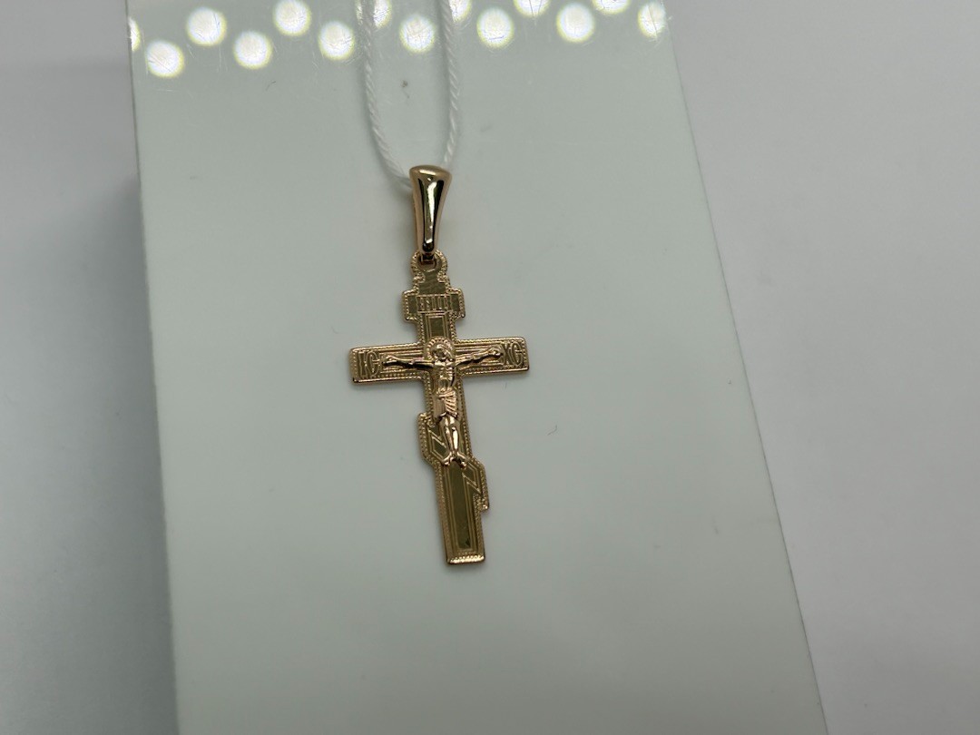 ПОДВЕСКА КРЕСТ БЕЗ КАМНЯ (Au 585)