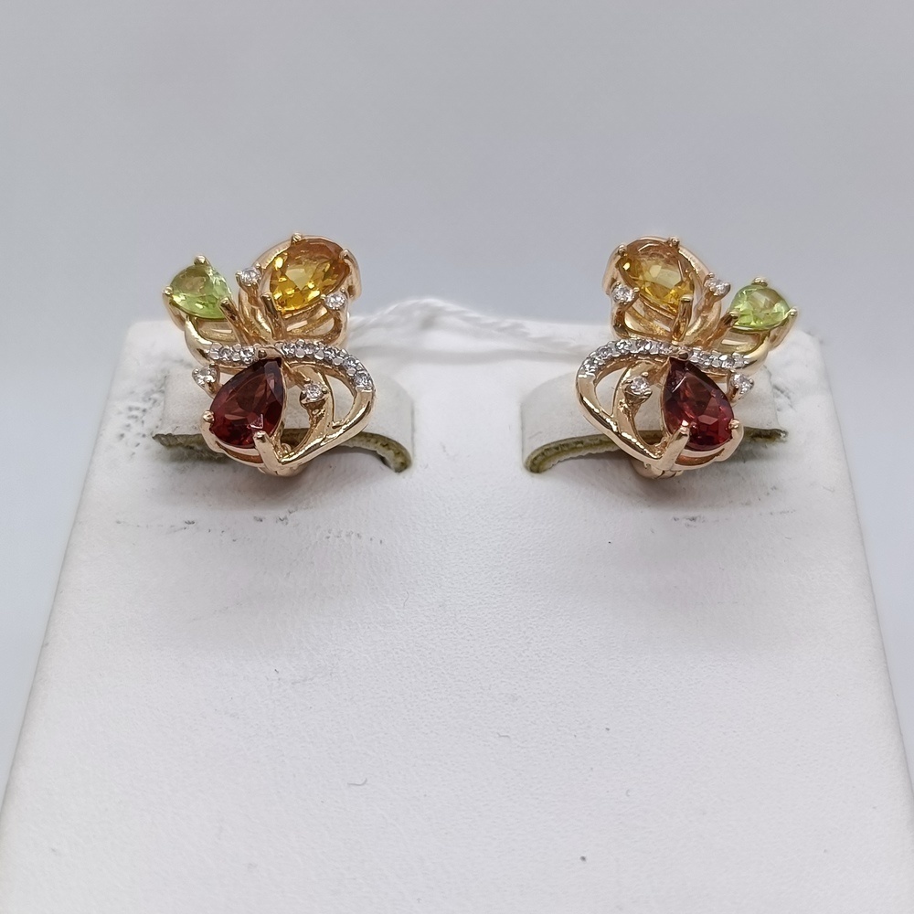 СКМИ585 СЕРЬГИ С КАМНЯМИ (Au 585)