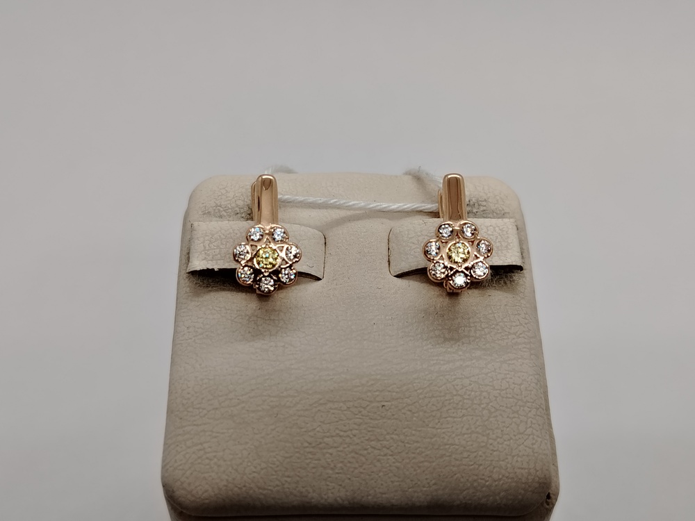 СКМИ585 СЕРЬГИ С КАМНЯМИ (Au 585)