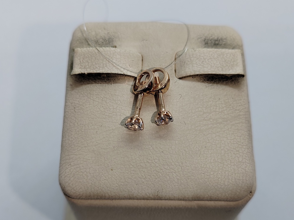 СЕРЬГИ ПУСЕТЫ с камнем (Au 585)