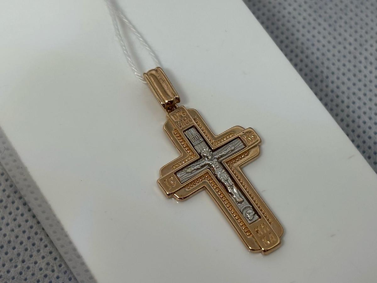 ПОДКБК585 ПОДВЕСКА КРЕСТ БЕЗ КАМНЯ (Au 585)