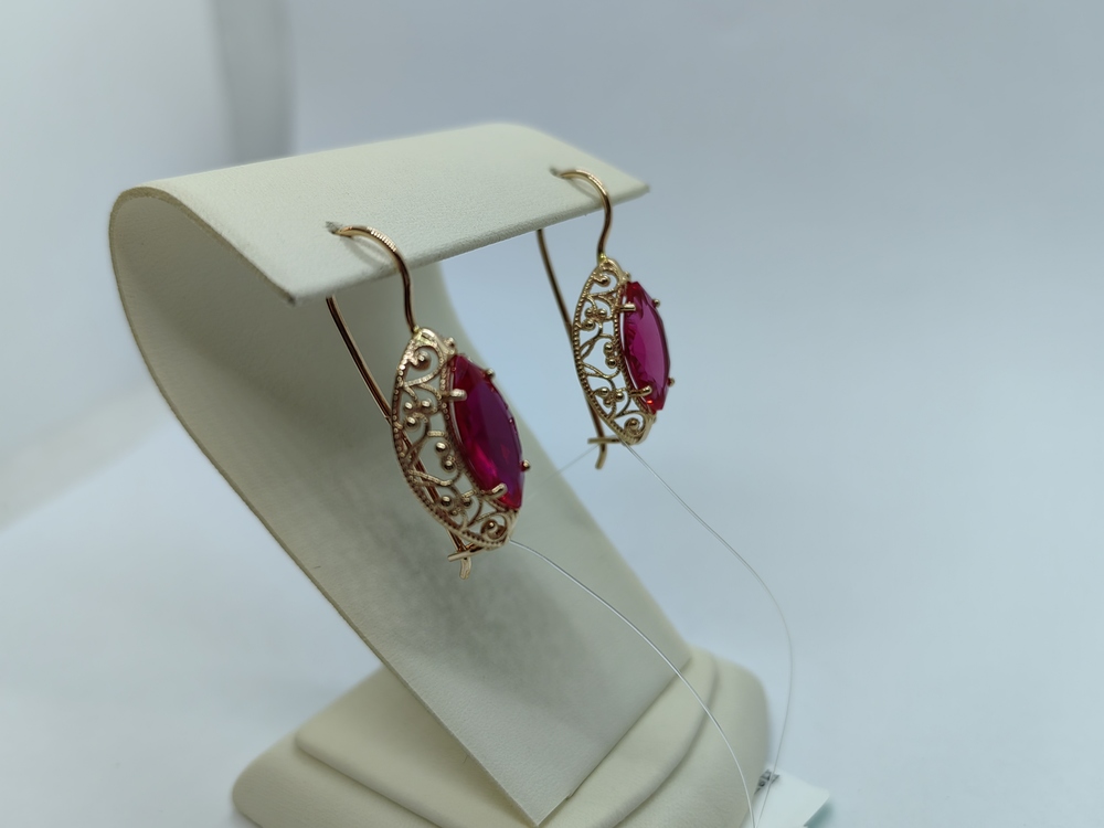 СЕРЬГИ С КАМНЕМ (Au 585)